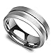 King Will Classic Tungsten Carbide Wedding Band Ring for Men - Available in Black, Silver, Gold, Blue, Brown, Red, and Purple Grooved Center Comfort Fit Suitable For Every Day Wear