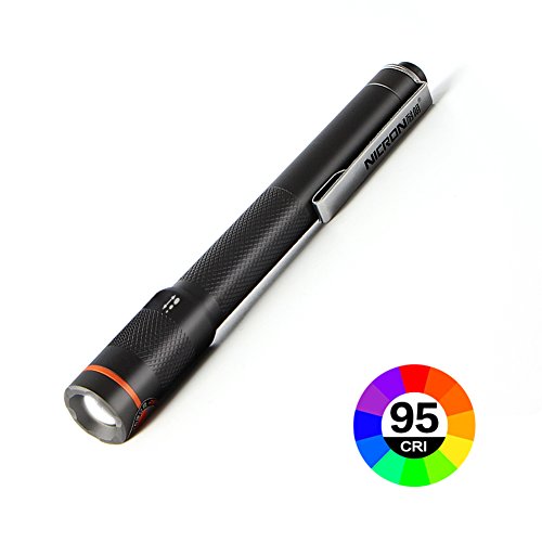 Pen flashlight light LED CRI 95 True color Flashlights Pocket-Sized Zoomable Beam Light High Lumen Pen Flashlight Portable & Waterproof Small LED Flashlights By 2AAA Batteries B22