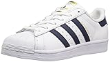 adidas Originals Boys' Superstar Foundation J Sneaker, White/Collegiate Navy/Metallic/Gold, 4.5 M US Big Kid