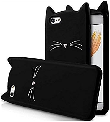AAFIYA 3D Cute Cat Mustache Kitty Soft Silicone Mobile Phone Back Cases Cover for Oppo A3s Black