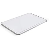 KitchenAid Classic Plastic Cutting Board with Perimeter Trench and Non Slip Edges, Dishwasher Safe, 12 inch x 18 inch, White and Gray