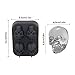 Pawaca 3D Skull Ice Cube Tray Mold, Makes Four Giant Skulls, Food Grade Flexible Silicone Ice Cube Maker in Shapes for Whiskey Ice and Cocktails