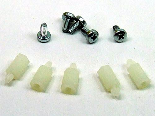 POPESQ® - 5 Pcs. x Standoff PCB 9 mm M3-3mm with Screws White Plastic #A1989