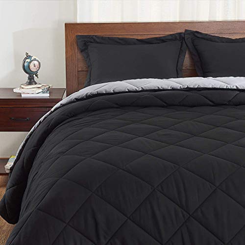Basic Beyond Down Alternative Comforter Set (Queen, Black/Grey