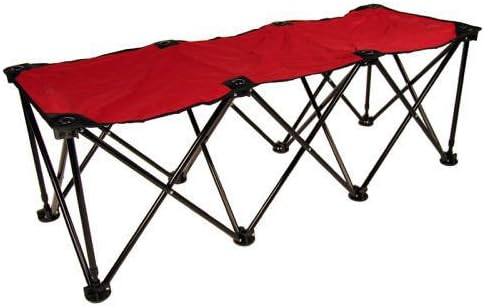 Sportify 3 Seater Foldable Bench (options of Black, Red, Blue or Green) (red)