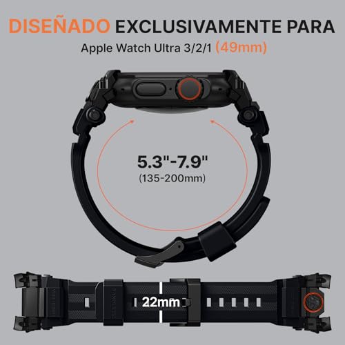 Bandletic Compatible with Apple Watch Band Ultra 3 2 1 49mm, Soft Silicone Sport Comfort Resistant Breathable Band with Protective Film, Only for iWatch Ultra 49mm Bands for Men Women