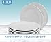 Klikel 8 White Dinner Plates - Porcelain Round Dinnerware - 10.5-inch Classic Solid Coupe Style Plate Set