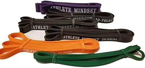 ATHLETE MINDSET Assisted Pull-Up Band, Resistance & Stretch Band | Mobility Band | Powerlifting Band | 41-inch Loop