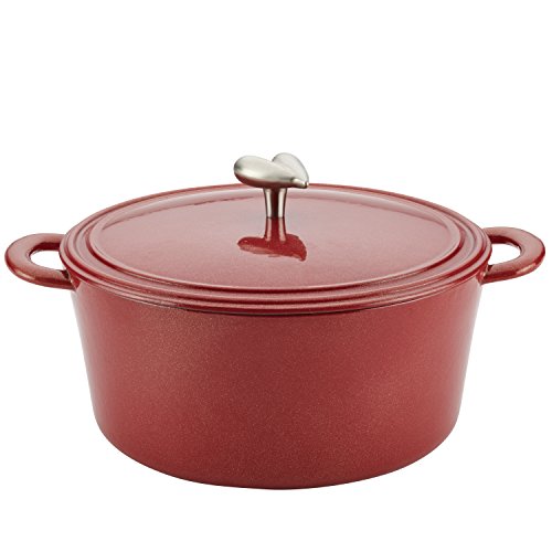 Ayesha Curry Cast Iron Enamel Covered Dutch Oven, 6-Quart, Sienna Red