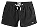 MaaMgic Mens Short Swim Trunks with Mesh Lining Quick Dry Boy Mens Board Shorts Swim Suit, Black