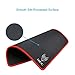 iXCC Gaming Mouse Pad/Mat with Smooth Silk Surface Stitched Edges, 13 × 10.2 × 0.2 Inches - Black with Red Edges