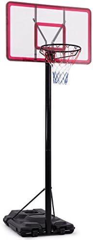 AYAM Adjustable Basketball System Hoop Stand 10 FT w/Wheels & 44" Impact Backboard