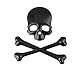 3D Metal Skull Crossbones Emblem Car Truck Motor Decal Badge Sticker -Black