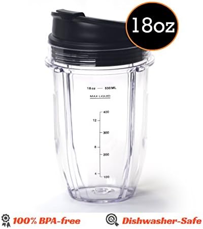 Nutri Ninja 18 Oz Cup replacement with To-Go Sipping Lid, for NutriNinja Auto-iQ systems