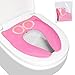 Firares Upgrade Folding Large Non Slip Silicone Pads Travel Portable Reusable Toilet Potty Training Seat Covers Liners with Carry Bag for Babies, Toddlers and Kids, Pink