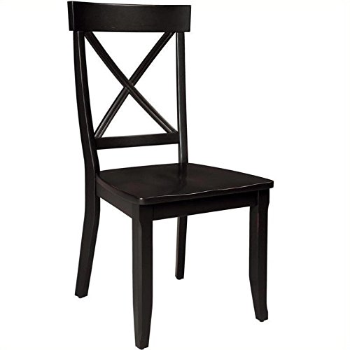 Home Styles 5178-802 Dining Chairs, Black Finish, Set of 2