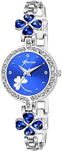 Rich Club Analogue Women's & Girls' Watch (Blue Dial Silver Colored Strap)