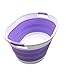 SAMMART 39L Collapsible Plastic Laundry Basket-Oval Tub/Basket-Foldable, Storage Container-Space Saving Laundry Hamper, Water capacity: 30L (Lt. Purple), Size: 24 x 17.7 x 10.75 inches