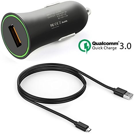 LG V10 G4 Car Charger, Sinbox [Quick Charge 3.0] Adaptive Fast Charger with Micro USB Cable for Samsung Galaxy S6 S7 Edge Active,Note 5,LG G4 V10 /G Flex 2,HTC,Sony Charger and More
