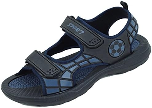 SV S5704 Men's Sport Sandals Adjustable Strap Open Toe Waterproof Casual Beach Walking Hiking Black/Navy Shoes (10 D(M) US, Black)
