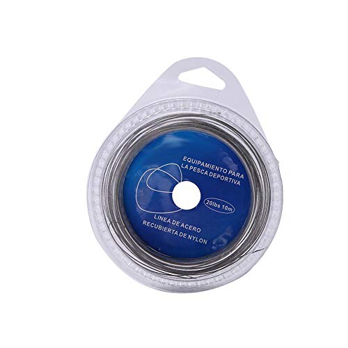 Fishing Line, 5 Types 10m 7 Strands Fishing Steel Wire Braided Fishing Wire Covered with Plastic Stainless Steel Trolling Wire(40 lbs) Fishing Supplies Fishing Line