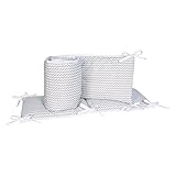Trend Lab Dove Gray Chevron Crib Bumpers, White