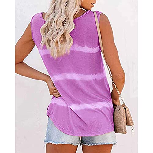 HYYP Tank Tops voor Vrouwen, Zomer Mouwloze V-hals Workout Tops Streep Gedrukt Running Casual Atletische T-shirts - Image 4