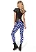 Ensasa Women'S Fashion Digital Print Blue Stars Spandex Strenchy Leggings