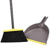 Angle Broom with Dust pan,Dustpan Snaps On Broom Handles