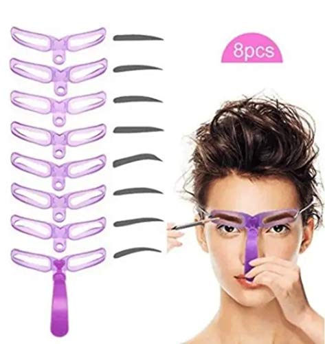 8 in 1 Eyebrow Shaping Stencil Kit, 8 Styles Eyebrow Stencil Eyebrow Template, Grooming Eyebrow Shaping Kit, Washable Reusable Eyebrow Shaping Template, Got Perfect Eye Brow in an Instant (8pc) - Thumbnail 7