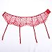 LIXFDT Women's Lace Garter Belt Adjustable Suspender Belt for Stockings (Red)