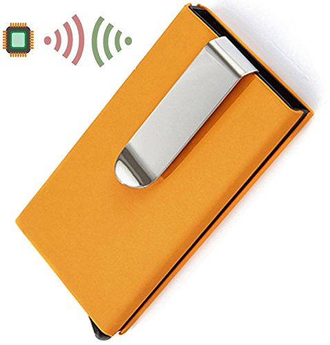 Antitheft men metal wallets rfid blocking protection sl…