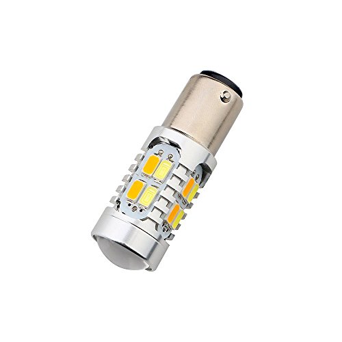 GLL 1157 BAY15D 5730 20 SMD Amber/White Switchback Turn Signal LED Light Bulbs 3.8W 12V LED Super Bright 600 Lumens 6000-6500K Brake Light Lamp (Pack of 2)