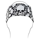 ZANheadgear All Over Skull Headband (Black/White)