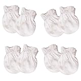 100% Organic Cotton Mittens. Booties ( Global Organic Certified from seed to sewn ) (Mittens (Set of 4) Frill Ivory)