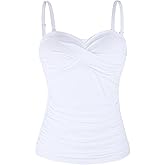 Ocean Blues Women's Strapless Bandeau Swimsuit Top Ruched Tummy Control Tankini Top Only