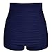 Firpearl Women's Ultra High Waisted Bikini Bottom 50s Ruched Boyleg Swimsuit Bottom