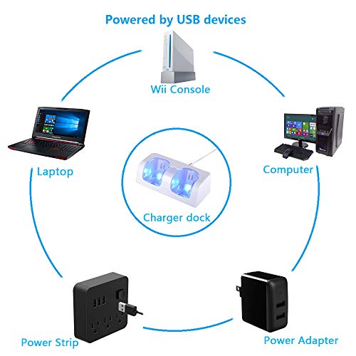 5 Chargers+Nintenndo+Controller+Rechargeable+Batteries
