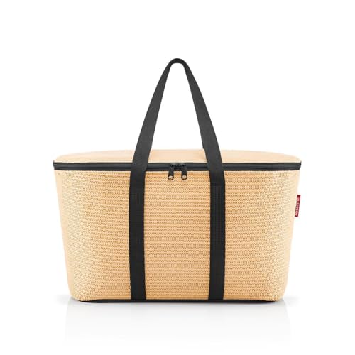 reisenthel coolerbag Raffia Black - Kühltasche aus hochwertigem Polyestergewebe – Ideal für das Picknick, den Einkauf und unterwegs