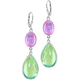 Double Drop Earrings (Blue/Green, Polished)