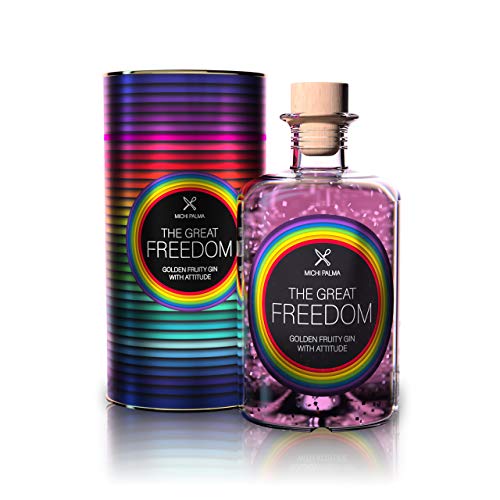 Michi Palma | The Great Freedom Golden-Fruity Gin (1 x 0.5 l) | 23 Karat reines Blattgold | Edle Geschenkverpackung…