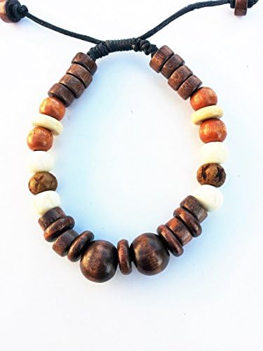 Mens Beaded Bracelet Brown Jewelry One size fits most