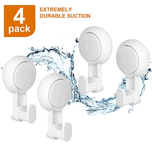 Marchpower Suction Cups Shower Hooks Reusable SuperLock Utility Hooks(4 Pack) Heavy Duty Vacuum Suction Home Kitchen Bathroom Wall Hooks Hanger for Towel Loofah Cloth Key & Ceiling Hanger - Thumbnail 7