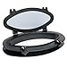 Amarine-made Boat Yacht Elliptical Oval Opening Portlight Porthole 16” X 8-5/8” Replacement Window Port Hole - ABS, Tempered Glass, Color: White, Black (Black)