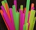 Assorted Neon 12 Inch Long Milkshake Straws - 50 Count- Extra wide