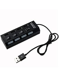 USB 3.0 Hub, 4 puertos portátil de luz LED de centro de datos ultra delgado de aluminio USB Hub MacBook, ordenador portátil, portátiles, escritorio, unidades flash USB de otros dispositivos