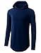 URBANCREWS Mens Hipster Basic Long Sleeve Pullover Hoodie Shirt Navy XLarge