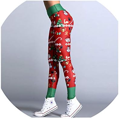 Fragrancety 2018 Christmas Printing Leggings Put Hip Elastic High Waist Breathable Merry Christmas Pants