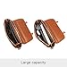 Zebella Vintage Pu Leather Briefcase Shoulder Business Laptop Messenger Bags Tote - Light Brown