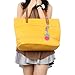 Retro Fashion Women's Tote PU Leather Shoulder Bag Handbag Shopper (Candy Color/Yellow)